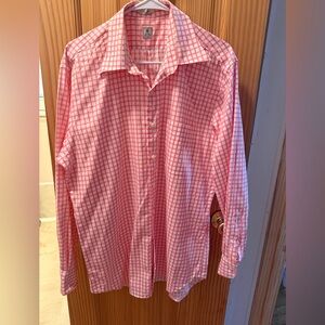 Peter Miller Pink Checked Long Sleeve Button Up Size L